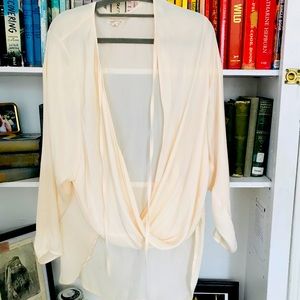 Soft, drape, silky feel cream top